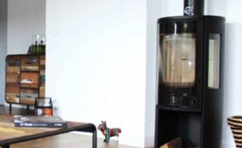 Poêle à bois installé