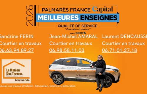 Courtier en travaux à Marmande Sandrine Férin accompagne vos projets de rénovation extension et aménagement avec des artisans de qualité