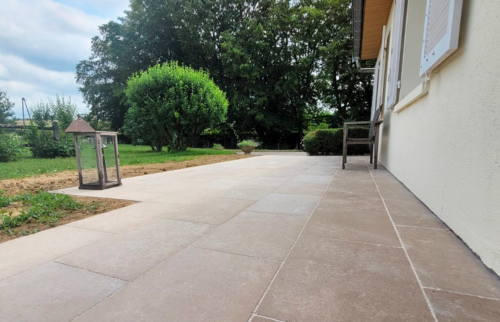 création d'une terrasse - dalle en pierre