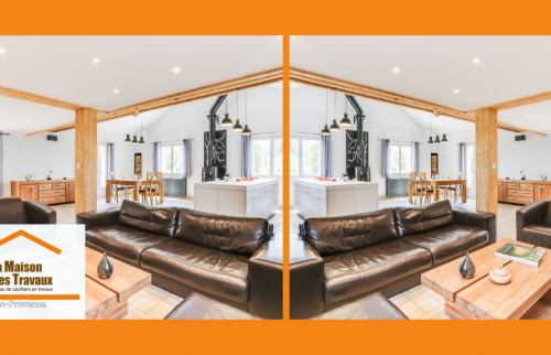 Une cuisine ouverte moderne pensée pour rassembler, rénovée avec goût et accompagnement sur-mesure.