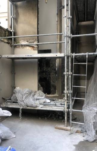 Préparatif des travaux de maçonnerie