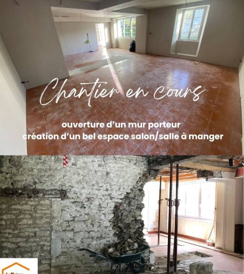 chantier ouverture d'un mur porteur à Jarnac (16200)