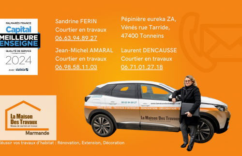 Sandrine Férin et son équipe de La Maison Des Travaux Marmande accompagnent vos projets de rénovation dans le Lot-et-Garonne avec des artisans de confiance.
