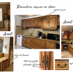 Rénovation d'une cuisine en chêne - CELINE JOUVANCEAU - La Maison Des Architectes