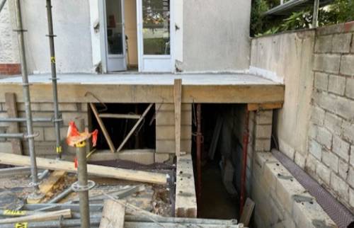 Travaux de maçonnerie pour une extension