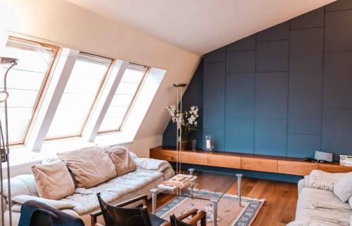 Aménagement d'un salon avec menuiserie sur mesure - Paris 17ème