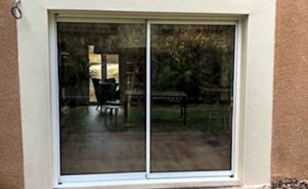 Après création de l'ouverture et pose de la baie vitrée