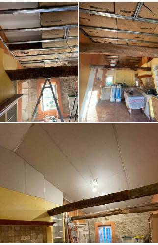 Plafond pendant les travaux