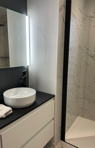 Rénovation d'une salle de bain à Vertou  - meuble vasque