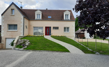 Réaménagement d’une entrée de maison avec allée en jardin en pente