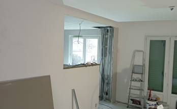 Finitions ouverture du mur - Travaux en cours