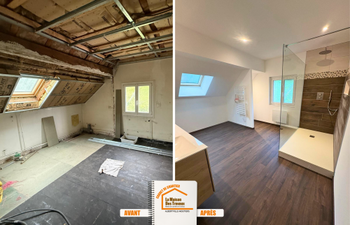 aménagement intérieur Ugine, rénovation combles Savoie, pose placo et cloison, robinetterie salle de bain, artisans locaux fiables