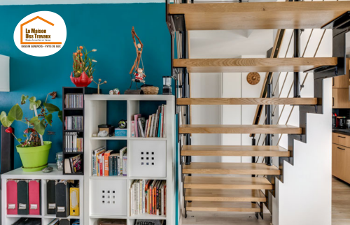 escalier bois métal Divonne-les-Bains, escaliériste Pays de Gex, escalier design Gex, création escalier moderne Ferney-Voltaire, escalier personnalisé Saint-Genis-Pouilly