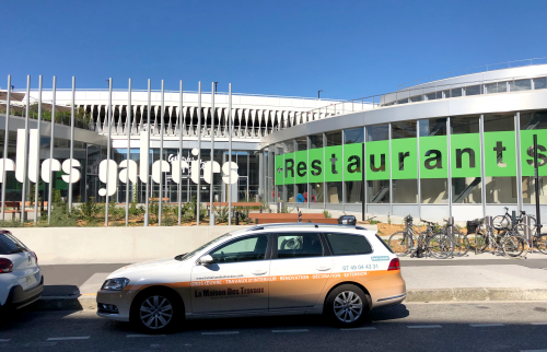 Photo pendant travaux extérieure des Galeries