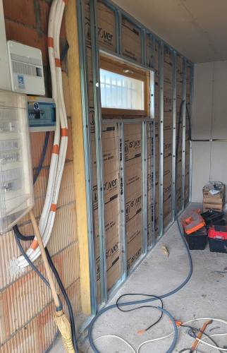 Transformation d’un garage en bureau à Vinay isolation