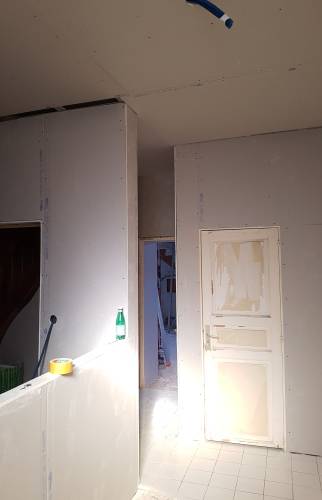 Pendant : reconstruction du mur bureau