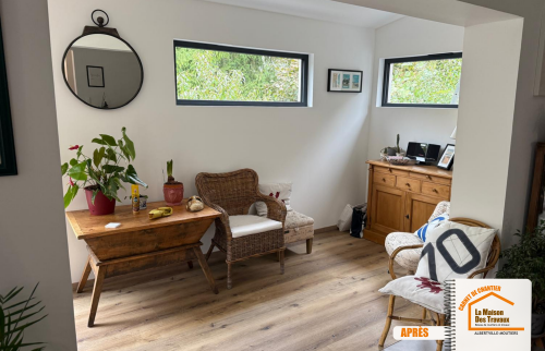 La Maison des Travaux Albertville, La Maison des Travaux Moûtiers, extension moderne Mercury, menuiseries et finitions Savoie, maison agrandie Albertville