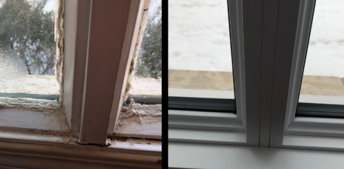 Avant et après rénovation de fenêtres à Plombières-Les-Dijon