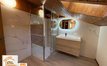 pose sol PVC chalet, rénovation plafond chalet, éclairage LED chalet