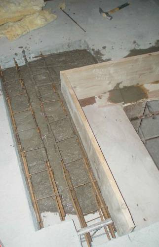 Renfort béton du chevêtre de la trémie