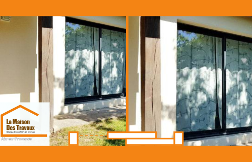 Nouvelle fenêtre coulissante installée entre Venelles et Aix-en-Provence, avec rehaussement de toiture pour un confort thermique optimal.