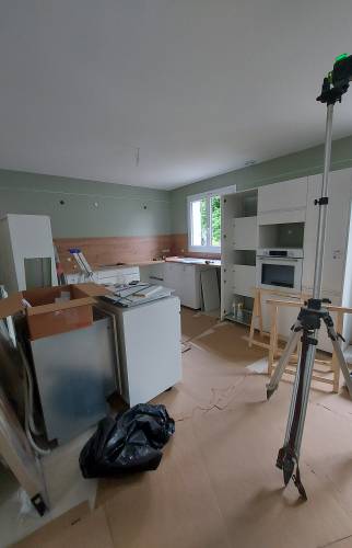 Pose de cuisine en cours