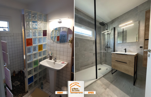 rénover sa salle de bain, moderniser salle de bain ancienne, refaire une douche à l’italienne, salle de bain sur-mesure, devis rénovation salle de bain, La Maison des Travaux Chamonix Mont-Blanc