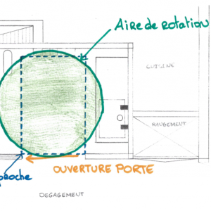 espace sanitaire accessible conçu par Gaëlle Simon – WC PMR dans l’Oise