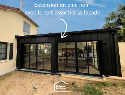 Extension de maison en zinc noir (Crosne 91560)