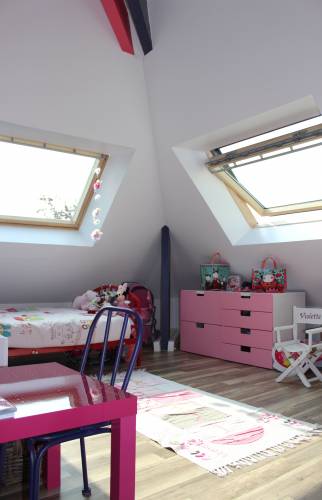 Vue sous Velux espace sous combles et mezzanine - Carquefou - 44470 -