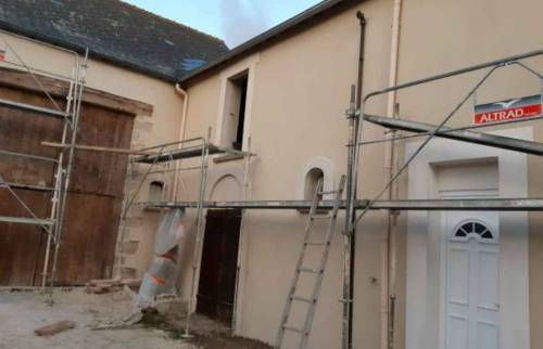 Façade pendant les travaux