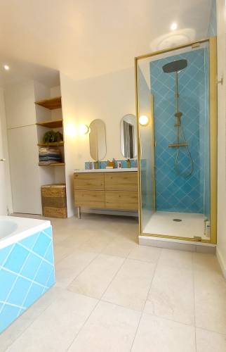 Douche avec receveur extra plat