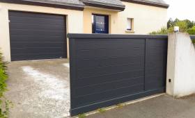 Fourniture et pose d'un portail coulissant aluminium