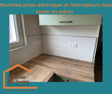 Nouvelles prises e=électrique et nouveaux interrupteurs