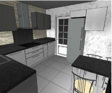 Modélisation 3D pour une rénovation de cuisine - Brie-Comte-Robert 77170