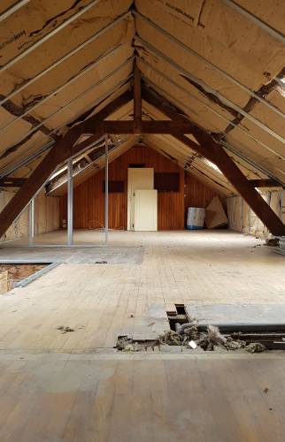 Pendant travaux : isolation sous toiture