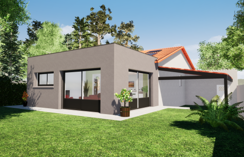Vue 3D projet extension extérieur
