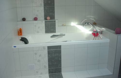 Une élégante baignoire pour rénover cette salle de bain à Gentilly