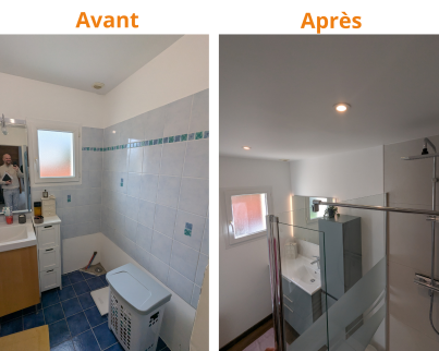 Avant après salle de bain Sandillon