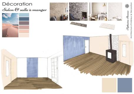 Dashboard de décoration intérieure pour une rénovation de salon séjour - Brie-Comte-Robert 77170