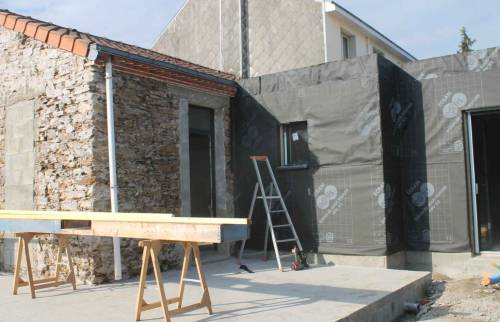 Travaux en cours Extension et rénovation d'une maison à Vertou (44)