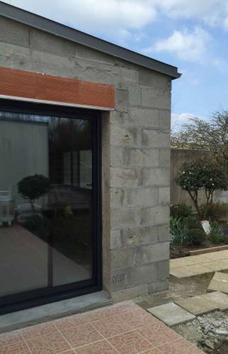 Travaux en cours - Extension d'une maison de 15 m² en toiture zinc à Nantes (44)