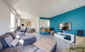 Salon aprés rénovation totale de maison près d’Alès La Maison Des Travaux d'Alès