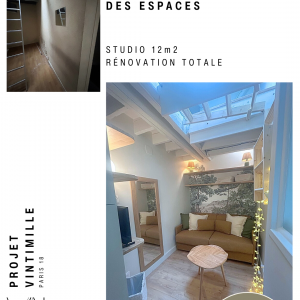 coin nuit optimisé dans un petit espace à Paris – rénovation par Virginie Lebeau