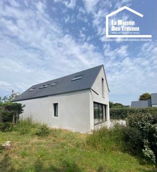 Enduit d'une maison à Saint Gildas dans la presqu’île de Rhuys