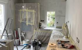 Rénovation de la cuisine avec création de spots encastrés