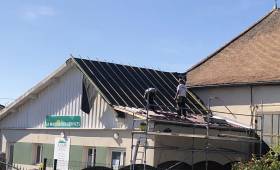 La toiture en cours de rénovation