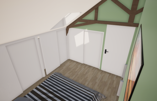 Plan 3D - Aménagement de combles à Vertou  (44) de 65 m²