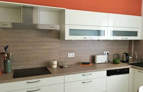 Rénovation complete d'une cuisine, Maison (Lyon Ecully), couleur terracotta