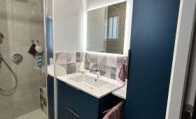 Salle d’eau parentale terminée – douche spacieuse et design contemporain à Bruz.